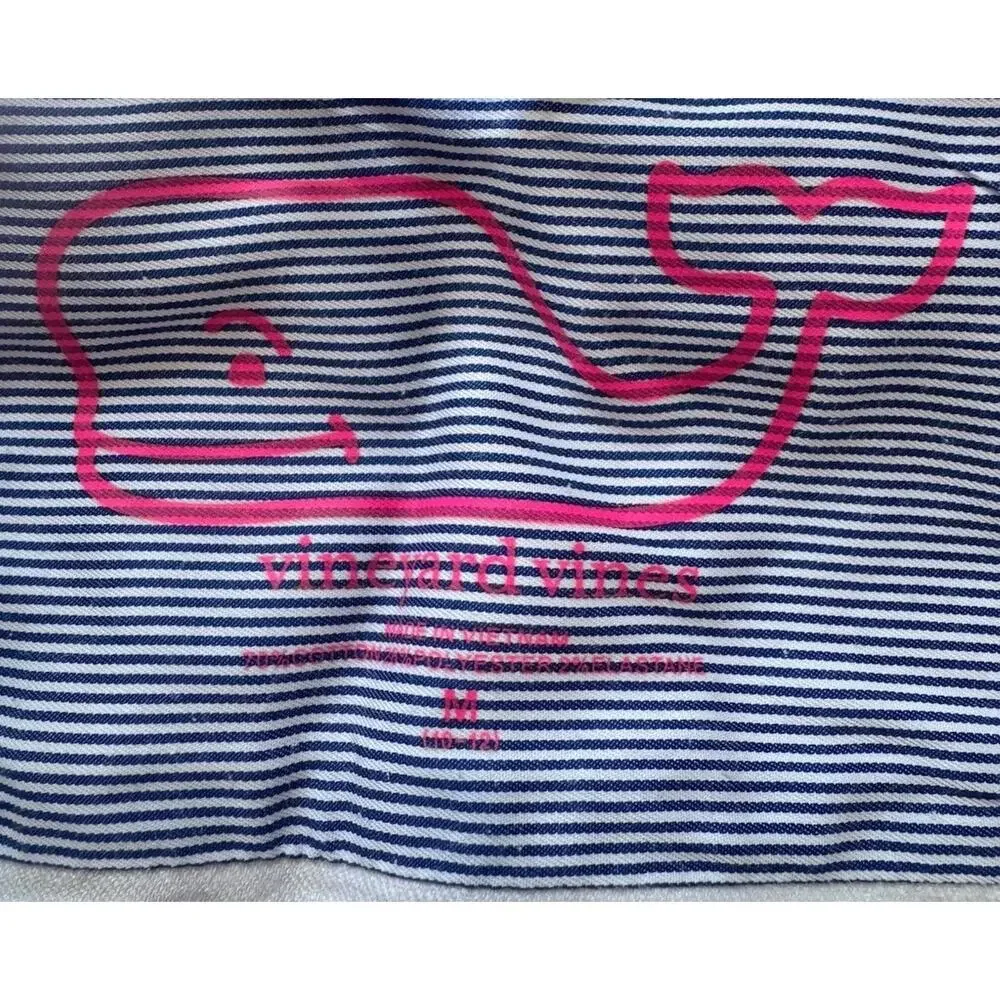 Vineyard Vines White Denim Jacket Girls Size Medium 10/12